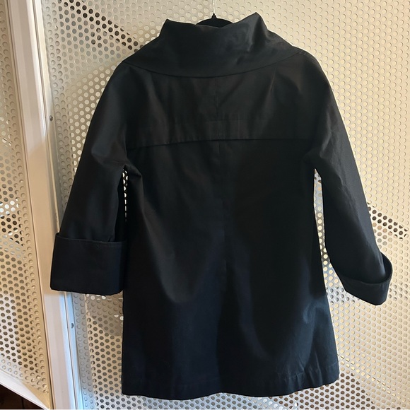 Banana Republic Wide Collar Trench-style Coat Size S in Black GUC - Picture 5 of 13